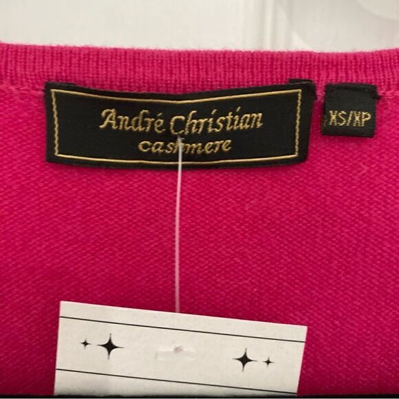 Andre Christian Pink Cashmere Button Down Cardigan Womens Size XS - Picture 4 of 8
